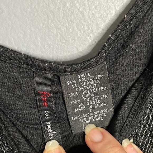 FIRE Los Angeles lacey black/cream chevron layered sheer maxi size small - Picture 2 of 8